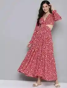 Sassafras Women's Floral Fit-Out Maxi Dress